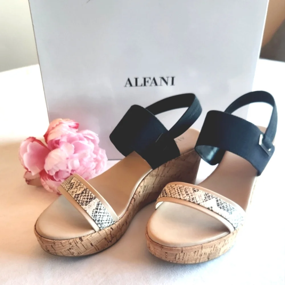 🏷️Alfani Women's Maybell Platform Wedge Sandals Size 9.5M NIB - Picture 5 of 10